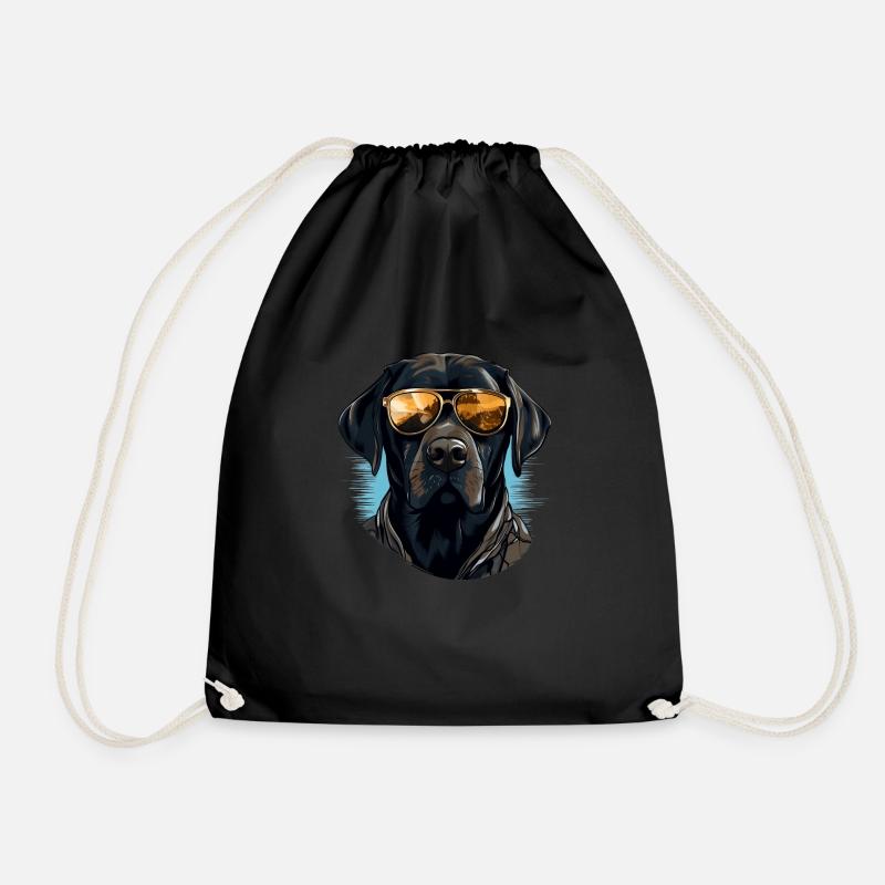 Urban Retriever: Streetwise Labrador Vibes - Drawstring Bag - black