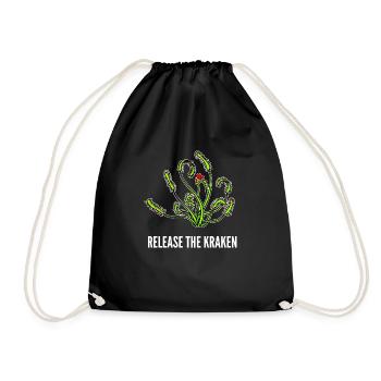 Sundew Carnivorous Plant Gift Idea - Drawstring Bag - black - Front
