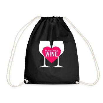 Partner in wine - Turnbeutel - Schwarz - Vorne