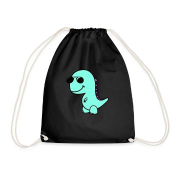 cool dino - Turnbeutel - Schwarz - Vorne