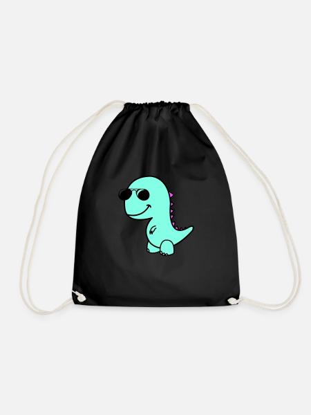 cool dino - Turnbeutel - Schwarz