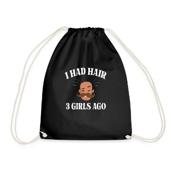 i Had Hair 3 Girls ago Funny dad Bald hair joke - Sac de sport léger - noir - Devant