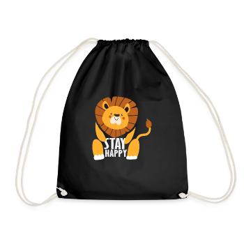 Stay Happy Leo - Drawstring Bag - black - Front