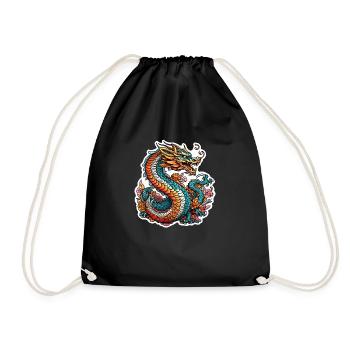 dragon asiatique - japon - chinois - Sac de sport léger - noir - Devant