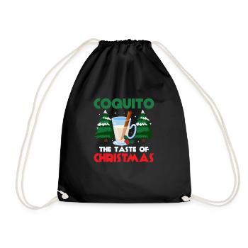 Coquito The Taste Of Christmas Rum Drink Puerto Ri - Drawstring Bag - black - Front
