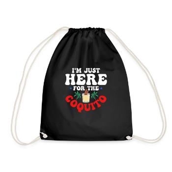I'm Just Here For The Coquito Rum Drink Coconut Pu - Drawstring Bag - black - Front