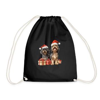 Merry Christmas Dogs - Turnbeutel - Schwarz - Vorne