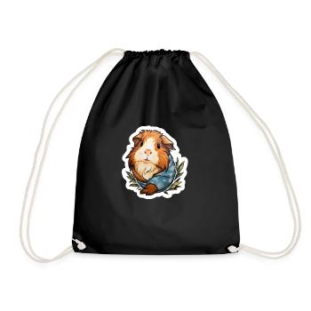 Guinea pig with snowsuit - Drawstring Bag - black - Front