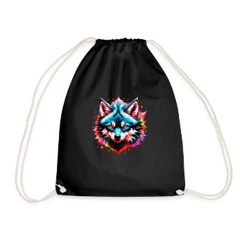 Wolf Tattoo - Drawstring Bag - black - Front