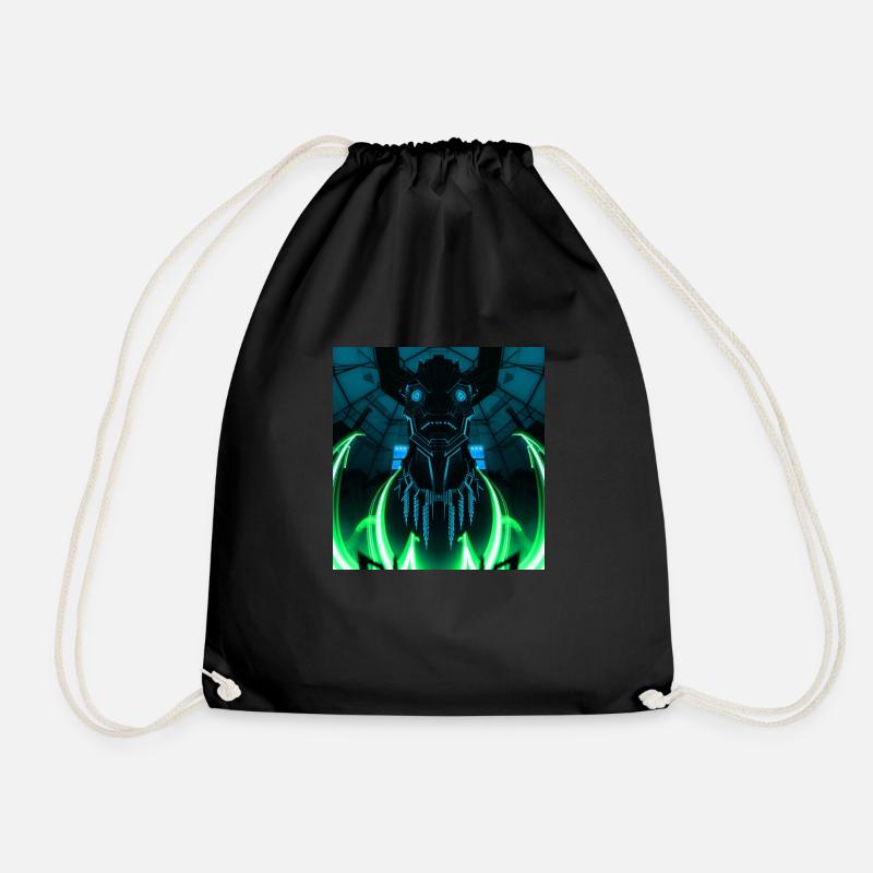 digitalmonster - Drawstring Bag - black
