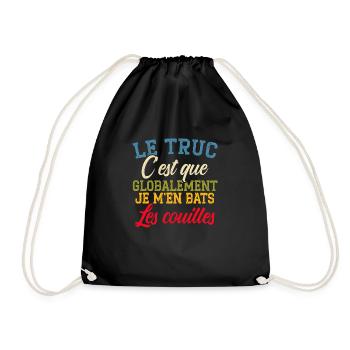 Cadeau Humoristique "Je M'en Bats Les Cuoilles" - Sac de sport léger - noir - Devant