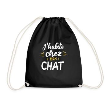J'habite chez mon chat - Sac de sport léger - noir - Devant