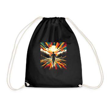 Cross Country Geschenk: Design Sportler - Turnbeutel - Schwarz - Vorne