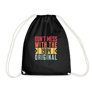 Retro 1984 Original Birthday Gift - Drawstring Bag - black - Front