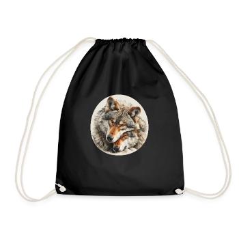 True Love Wolves - Drawstring Bag - black - Front