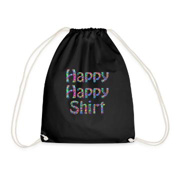 Happy Happy Shirt - Drawstring Bag - black - Front
