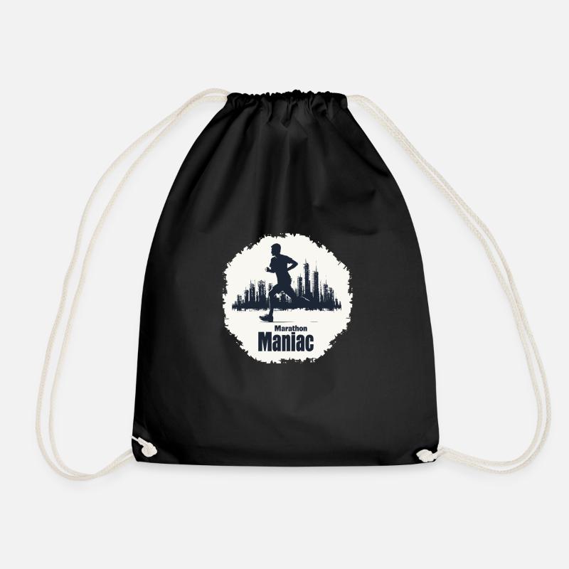 Cityscape Marathon Runner - Drawstring Bag - black