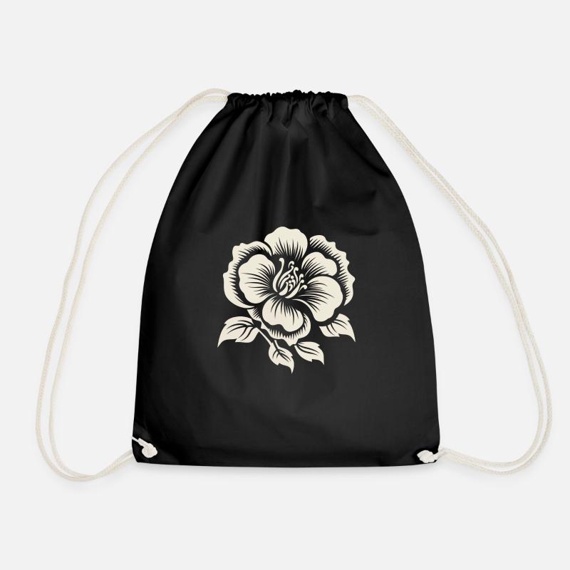Ethereal Blossom - Drawstring Bag - black