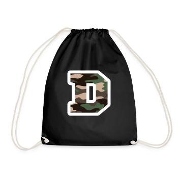 lettre D camouflage militaire-idée cadeau - Sac de sport léger - noir - Devant