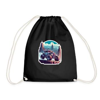 voiture vintage americaine et sportive - Sac de sport léger - noir - Devant