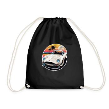 voiture vintage couché de soleil - Sac de sport léger - noir - Devant