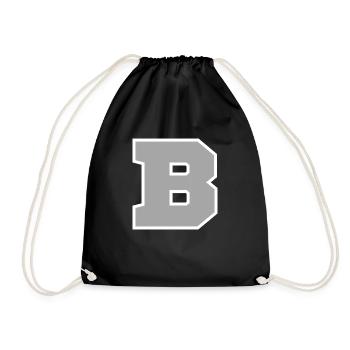 Letter b sport - Drawstring Bag - black - Front