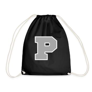Letter p sport - Drawstring Bag - black - Front