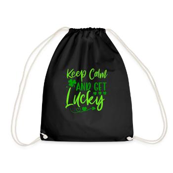 Keep Calm And Get Lucky St. Patrick’s Day - Drawstring Bag - black - Front
