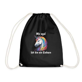 Je m’en fous, je suis une licorne - Sac de sport léger - noir - Devant
