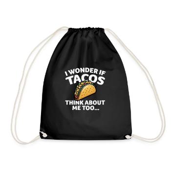 I Wonder if TACOS Think about Me Too - Drawstring Bag - black - Front
