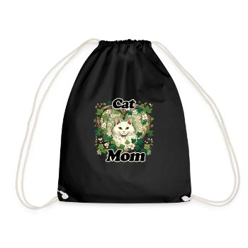 Cat Mom - Drawstring Bag - black - Front