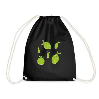 lemon orange lime - Drawstring Bag - black - Front