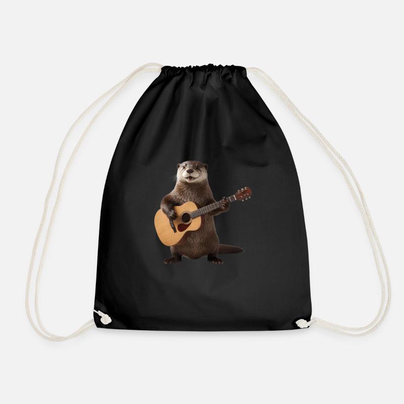 Und täglich grüßt das Murmeltier Otter Gitarre - Turnbeutel - Schwarz