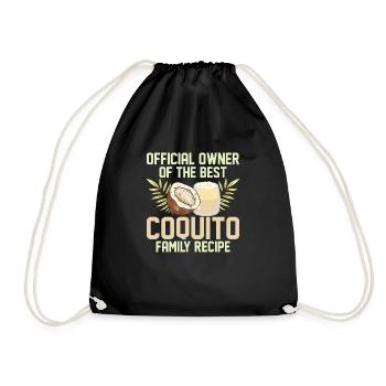 Meilleure recette de la famille Coquito Boisson au rhum Coconut Puert - Sac de sport léger - noir - Devant