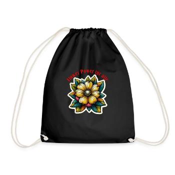 Flower Power - Turnbeutel - Schwarz - Vorne