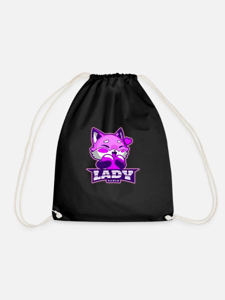 Lady Gamer - Drawstring Bag - black
