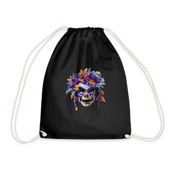 Skull native women - Drawstring Bag - black - Front
