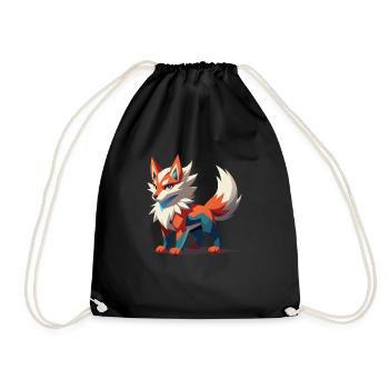 Fierce Fantasy Wolf - Drawstring Bag - black - Front
