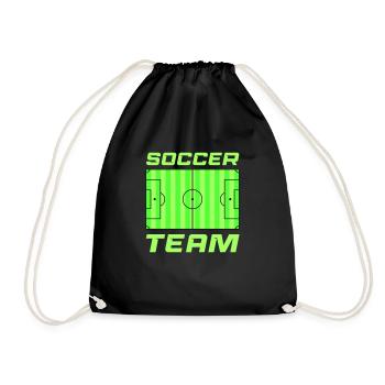 rasen fussball soccer - Turnbeutel - Schwarz - Vorne