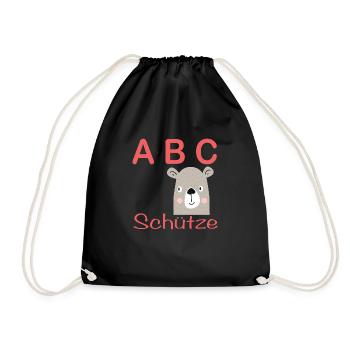 ABC-Schütze mit Hund - Turnbeutel - Schwarz - Vorne
