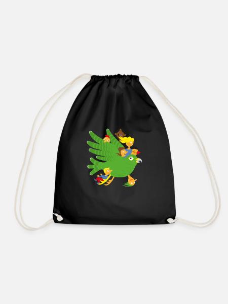 Journey with the Falcon - Drawstring Bag - black