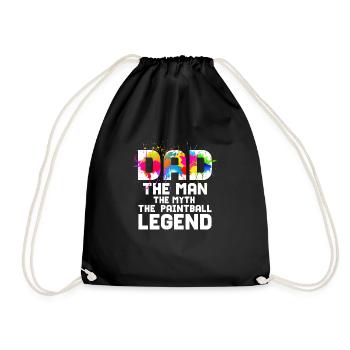 Dad The Man The Myth The Paintball Legend Paintbal - Drawstring Bag - black - Front