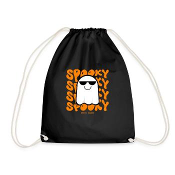 Halloween T SBlack Orange Spooky - Drawstring Bag - black - Front