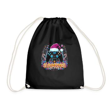 Christmas Gaming Controller - Drawstring Bag - black - Front