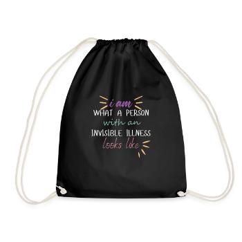 I am - light - Drawstring Bag - black - Front