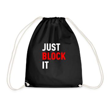 just block it - Drawstring Bag - black - Front