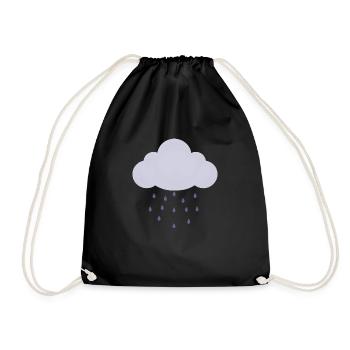Cotton Candy Cloud Drizzled with Rain - Drawstring Bag - black - Front