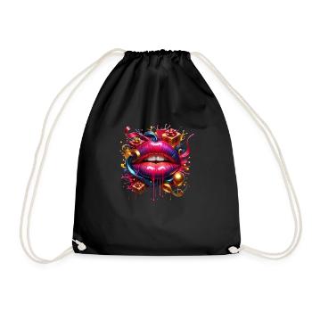 bouche cadeaux - Sac de sport léger - noir - Devant