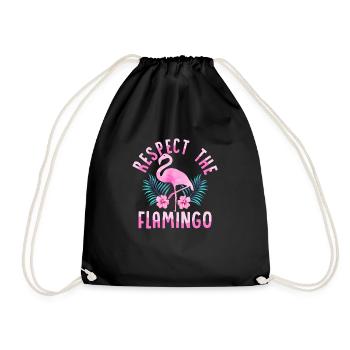 Respect Le Flamant Mignon Oiseau Rose - Sac de sport léger - noir - Devant