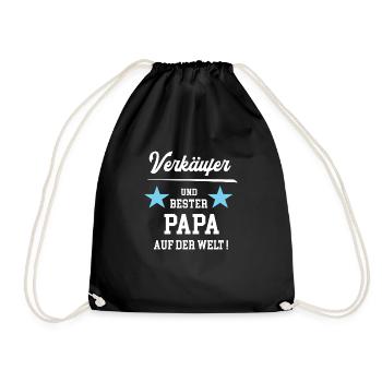Verkäufer Bester Papa Vatertag Geburtstag - Turnbeutel - Schwarz - Vorne